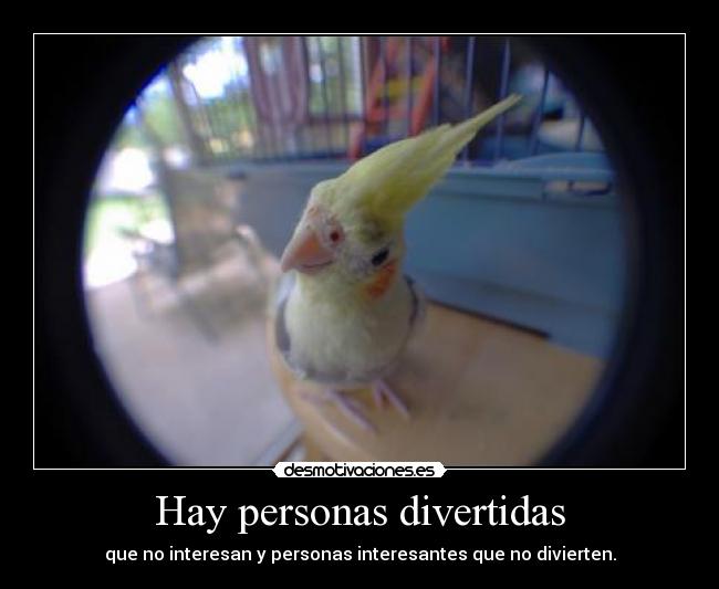 Hay personas divertidas - que no interesan y personas interesantes que no divierten.