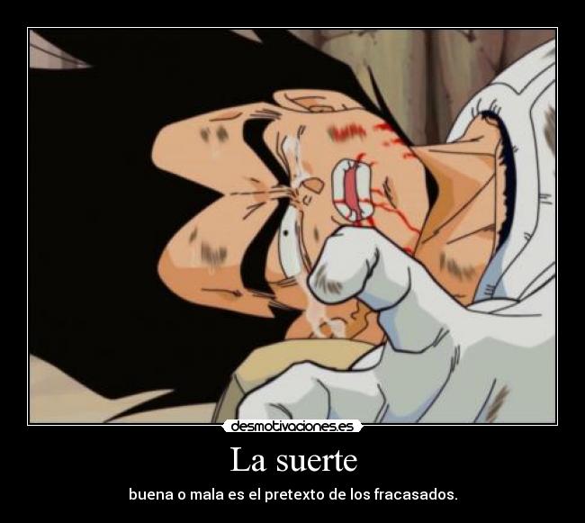 La suerte - buena o mala es el pretexto de los fracasados.