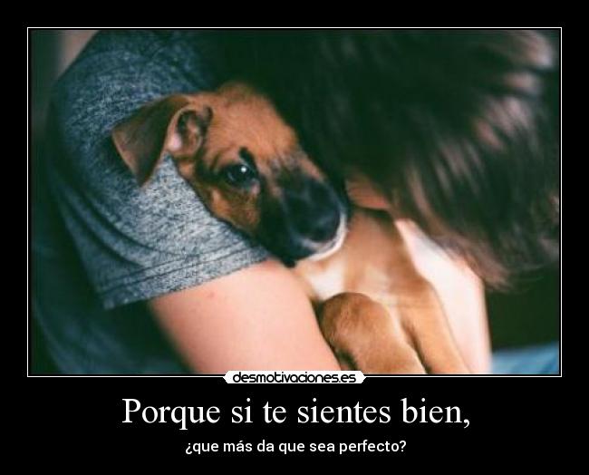Porque si te sientes bien, -