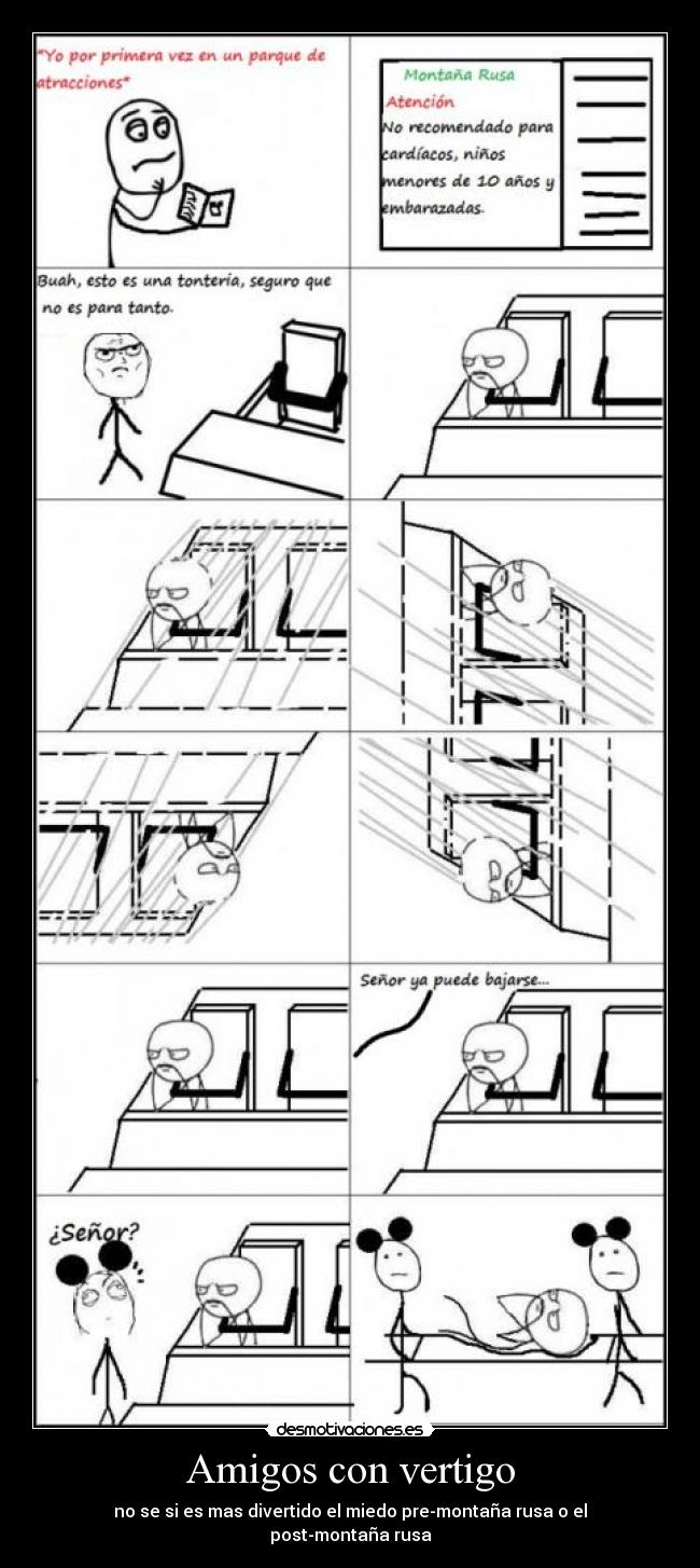 Amigos con vertigo - no se si es mas divertido el miedo pre-montaña rusa o el post-montaña rusa