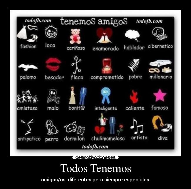 Todos Tenemos - amigos/as diferentes pero siempre especiales.