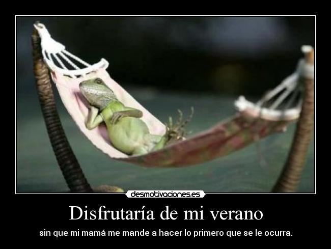 Disfrutaría de mi verano - sin que mi mamá me mande a hacer lo primero que se le ocurra.