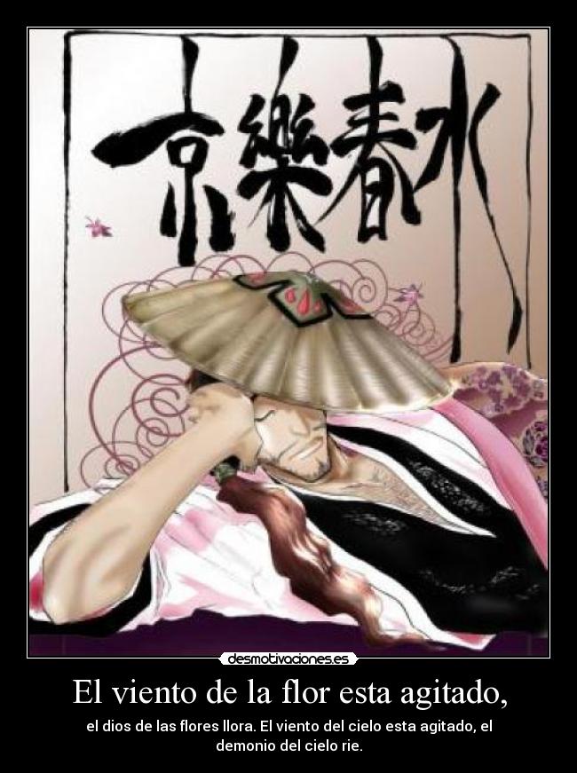 carteles anime bleach shunsui kyoraku desmotivaciones