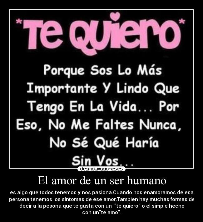 El amor de un ser humano - 