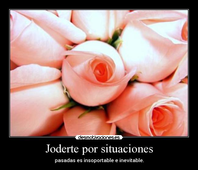 Joderte por situaciones - pasadas es insoportable e inevitable.