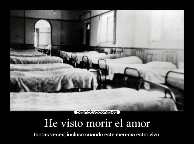 He visto morir el amor - Tantas veces, incluso cuando este merecía estar vivo..