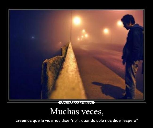 Muchas veces, - creemos que la vida nos dice no , cuando solo nos dice espera