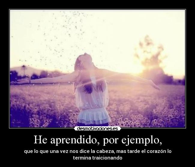 He aprendido, por ejemplo, - 