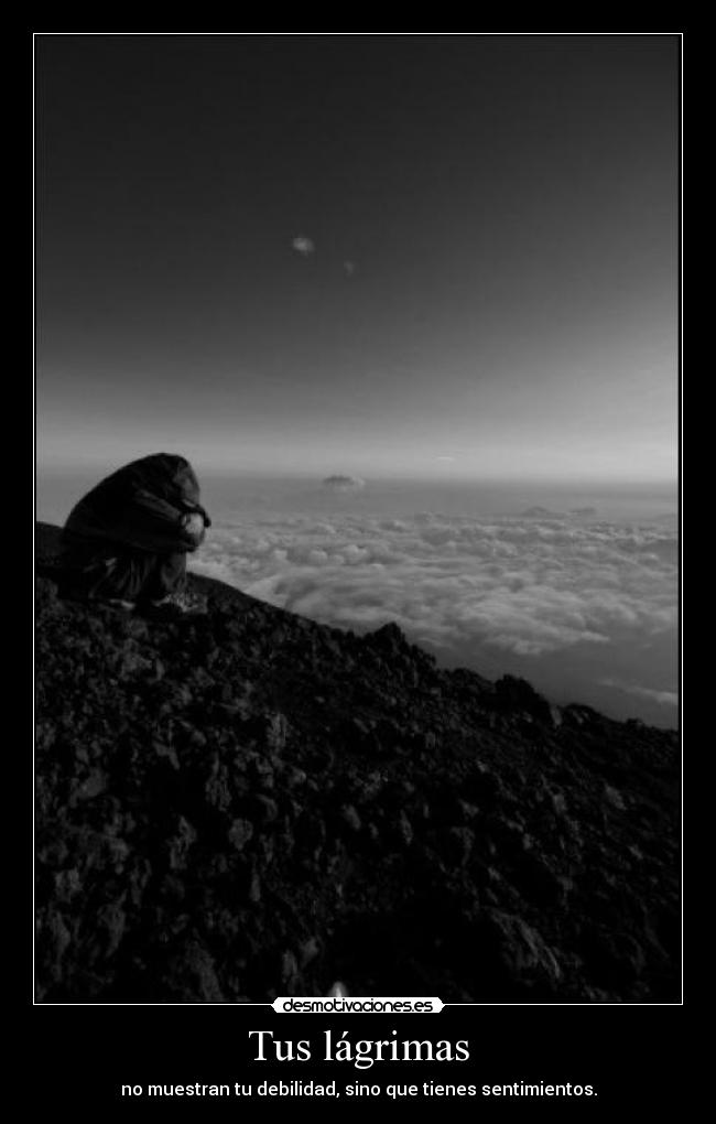 Tus lágrimas - no muestran tu debilidad, sino que tienes sentimientos.