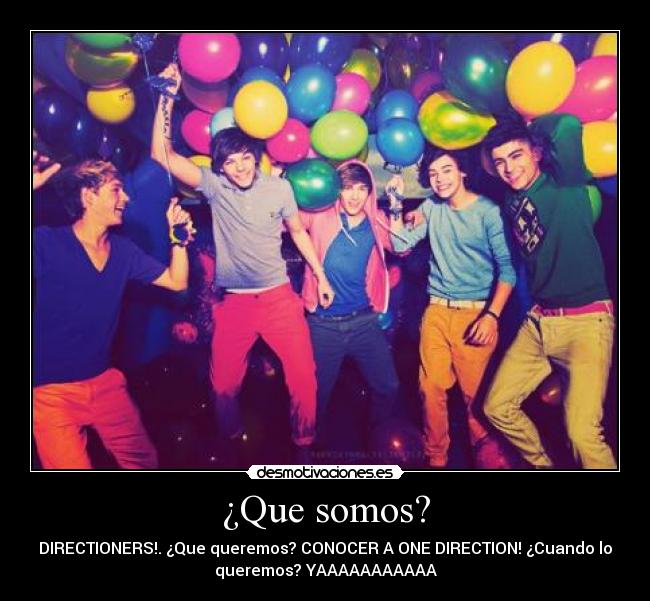 ¿Que somos? - DIRECTIONERS!. ¿Que queremos? CONOCER A ONE DIRECTION! ¿Cuando lo
queremos? YAAAAAAAAAAA