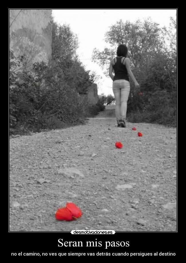 Seran mis pasos - no el camino, no ves que siempre vas detrás cuando persigues al destino