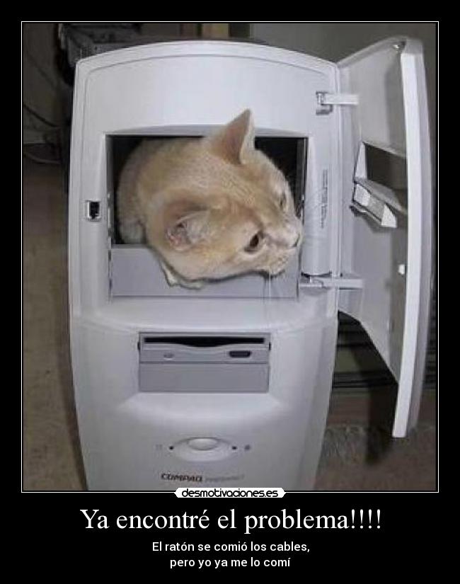 Ya encontré el problema!!!! - El ratón se comió los cables,
pero yo ya me lo comí
