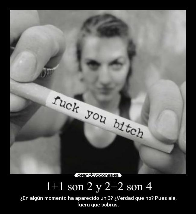 1+1 son 2 y 2+2 son 4 -