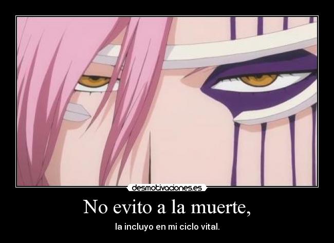 No evito a la muerte, - la incluyo en mi ciclo vital.