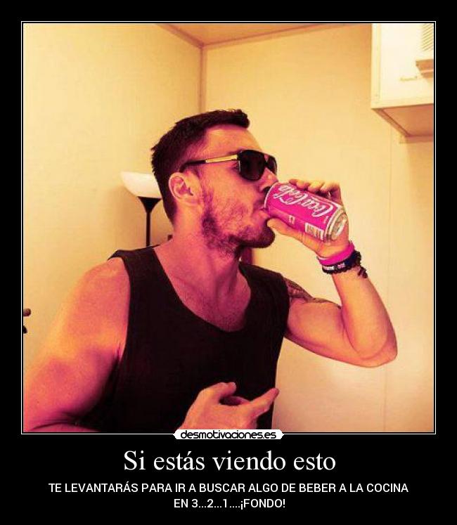Si estás viendo esto - TE LEVANTARÁS PARA IR A BUSCAR ALGO DE BEBER A LA COCINA
EN 3...2...1....¡FONDO!