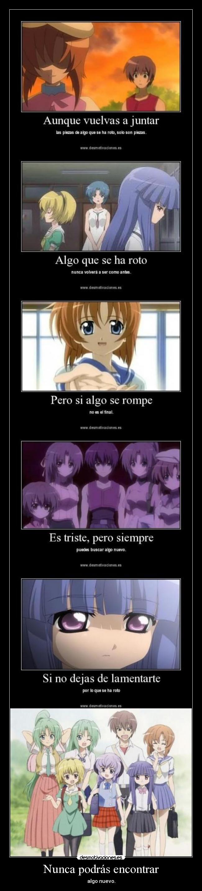 carteles rumble98 frase rena higurashi keiichi satoko mion shion hanyuu rika desmotivaciones