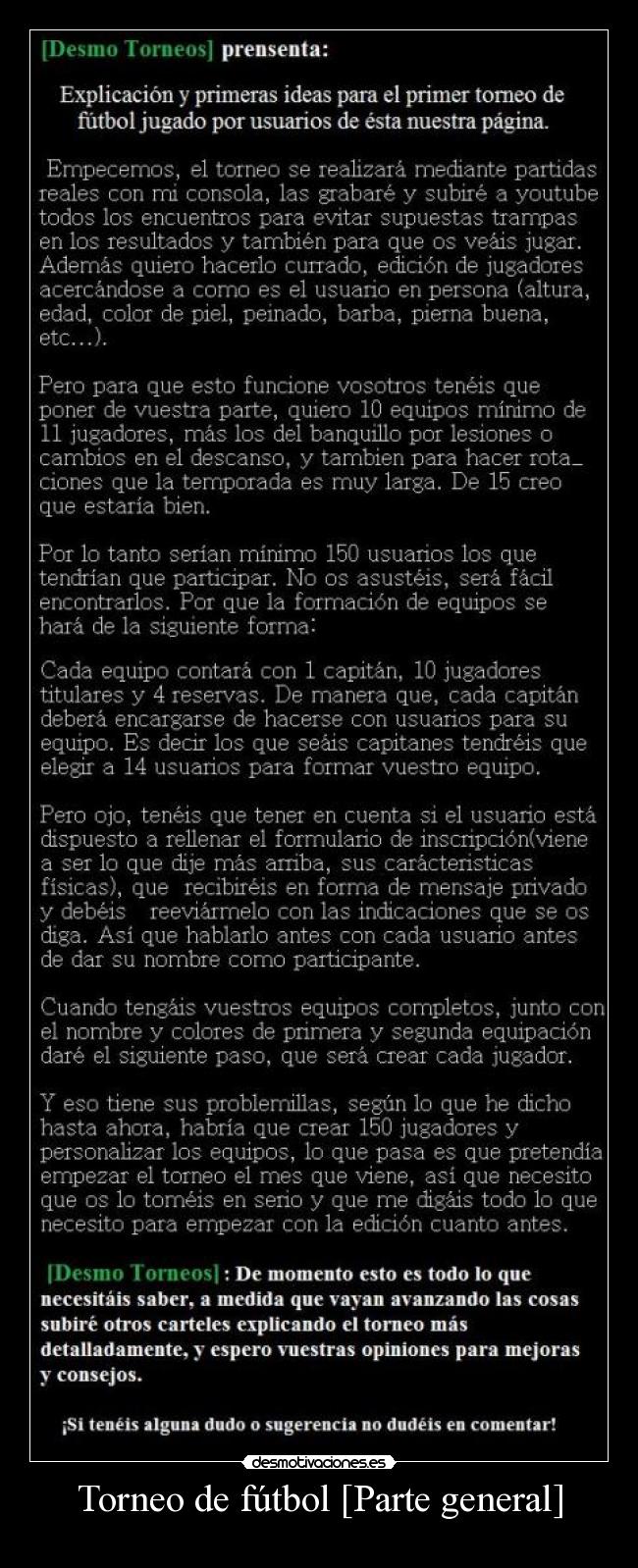 Torneo de fútbol [Parte general] - 