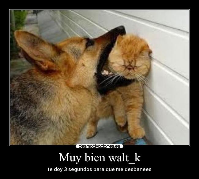 Muy bien walt_k - te doy 3 segundos para que me desbanees