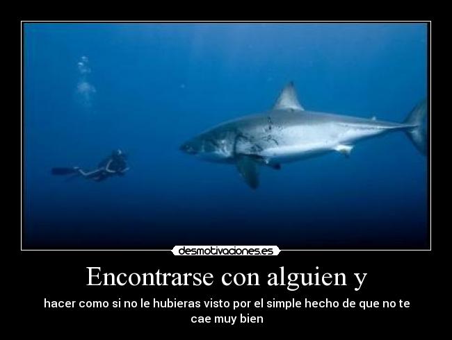 Encontrarse con alguien y - hacer como si no le hubieras visto por el simple hecho de que no te cae muy bien