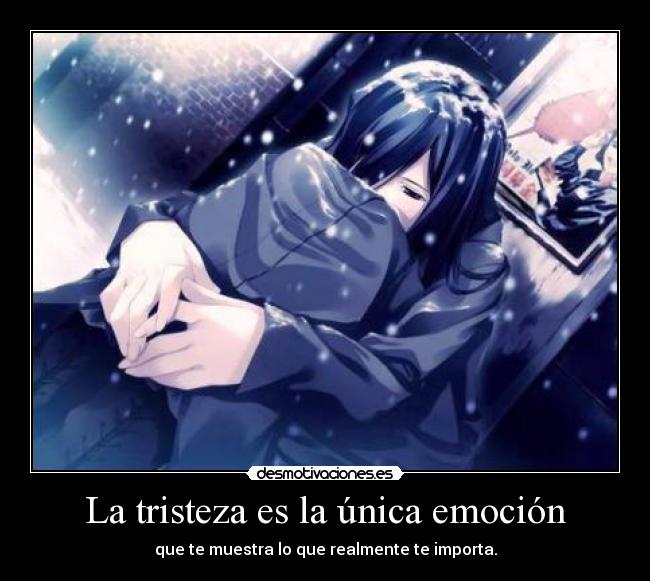 La tristeza es la única emoción -