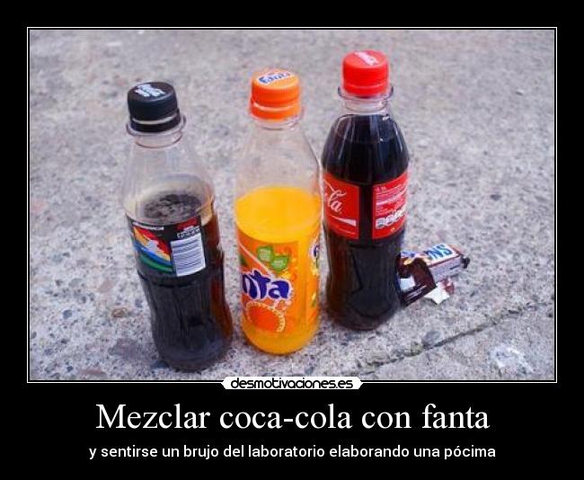 Mezclar coca-cola con fanta - 