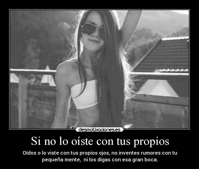 carteles rumor oir ver ojos oidos chica boca mente pequena grande desmotivaciones