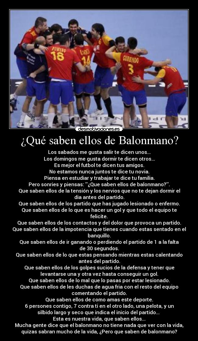 ¿Qué saben ellos de Balonmano? -