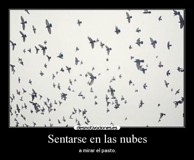 Sentarse en las nubes - a mirar el pasto.