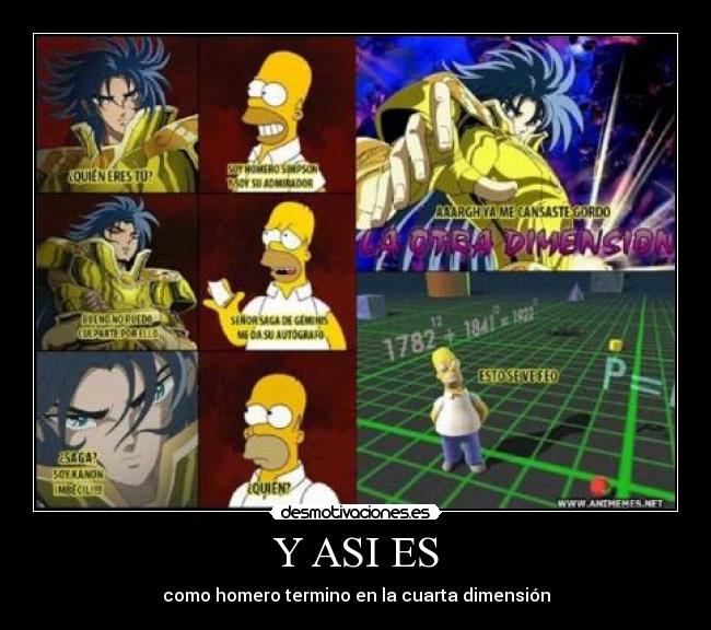 carteles anime manga saint seiya geminis simpsons homero cuarta dimension desmotivaciones