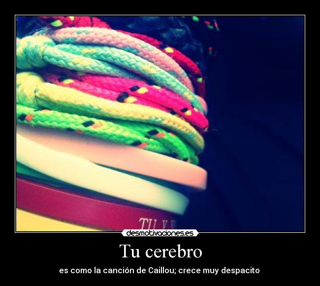 Tu cerebro - es como la canción de Caillou; crece muy despacito ♪