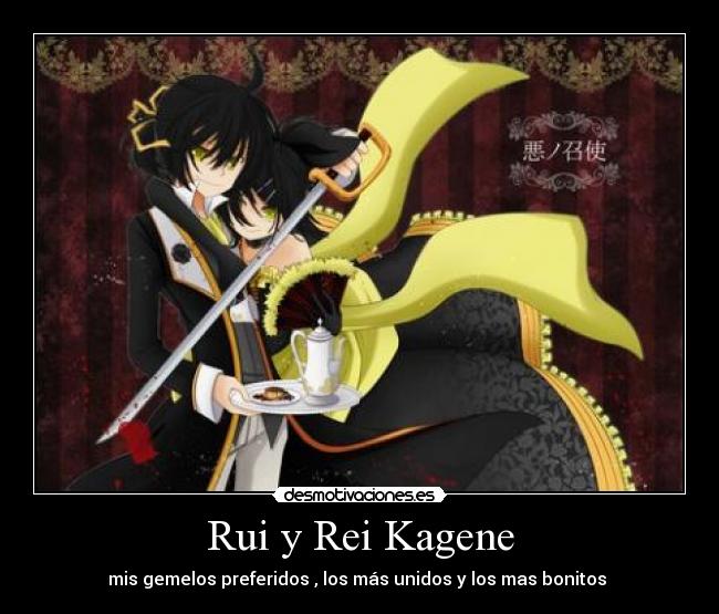 Rui y Rei Kagene - mis gemelos preferidos , los más unidos y los mas bonitos