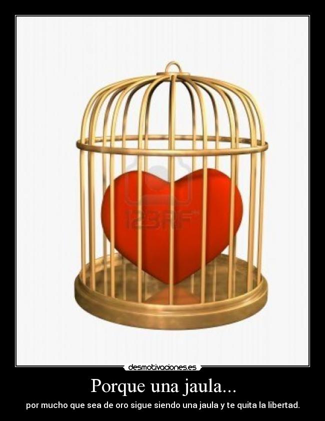 Porque una jaula... - por mucho que sea de oro sigue siendo una jaula y te quita la libertad.