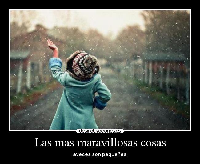 Las mas maravillosas cosas - aveces son pequeñas.