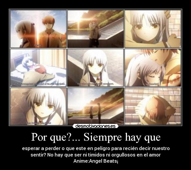 carteles amor realidad conmovedor genial anime angel amortrue angelbeats kanade otonashi desmotivaciones