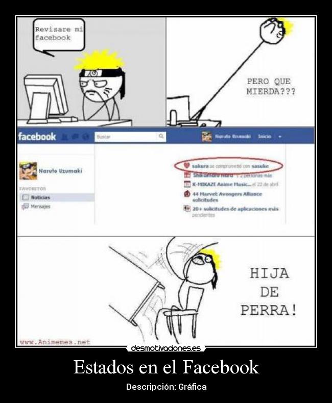 carteles facebook anime manga naruto otaku desmotivaciones