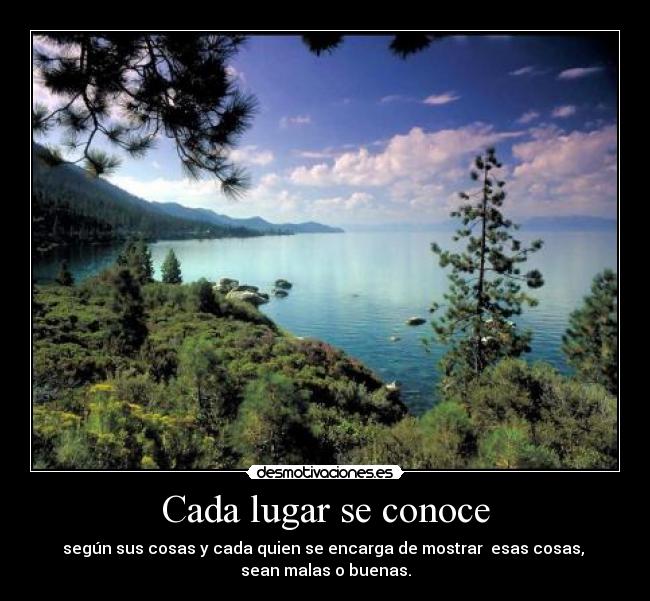 Cada lugar se conoce - 
