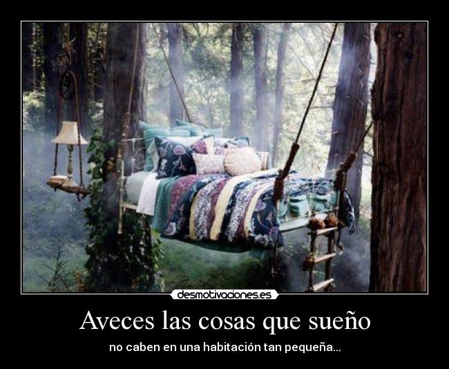 Aveces las cosas que sueño - no caben en una habitación tan pequeña...
