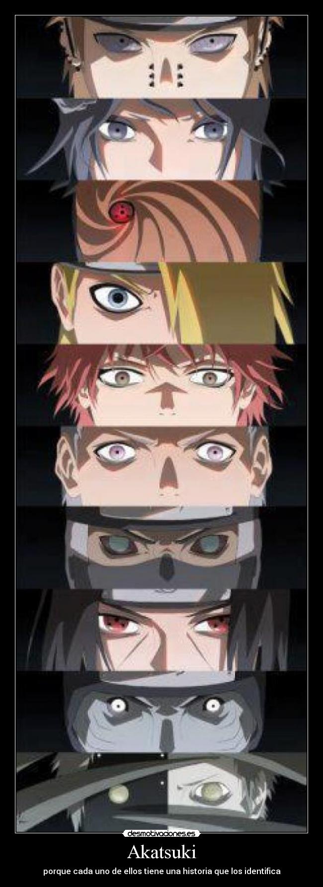 Akatsuki - porque cada uno de ellos tiene una historia que los identifica