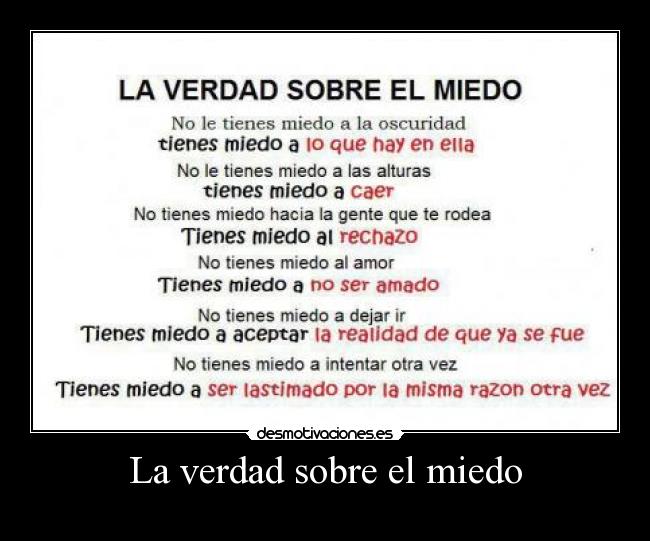 La verdad sobre el miedo -