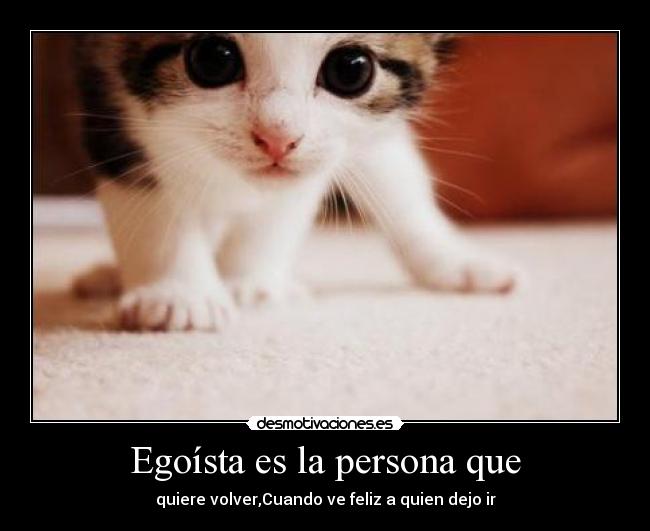 Egoísta es la persona que - quiere volver,Cuando ve feliz a quien dejo ir