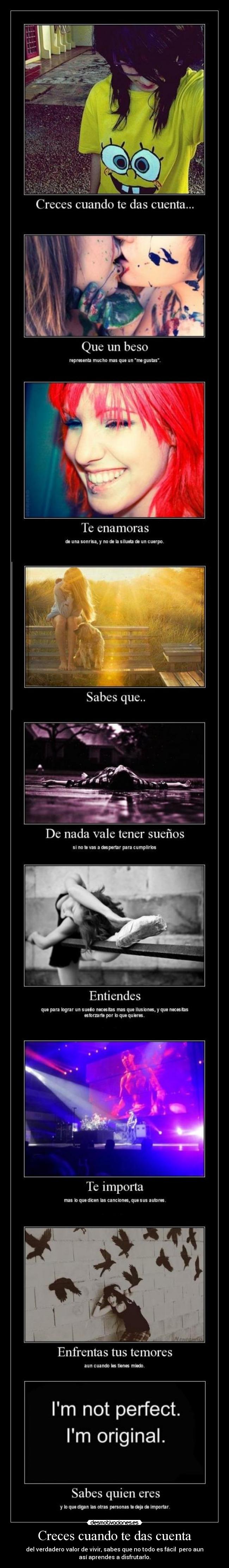 carteles cuando creces lalala dificil pero sucede algun punto porque malo puede ser superado desmotivaciones