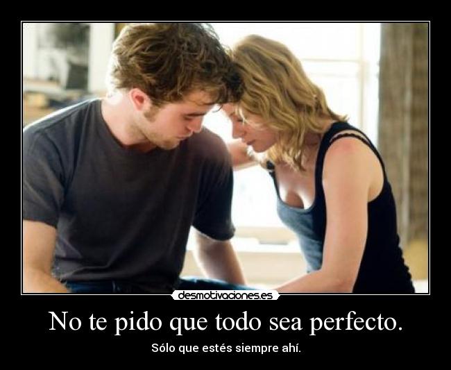 No te pido que todo sea perfecto. - 