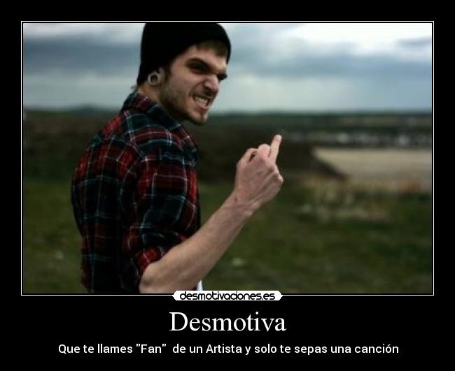 Desmotiva - Que te llames Fan  de un Artista y solo te sepas una canción