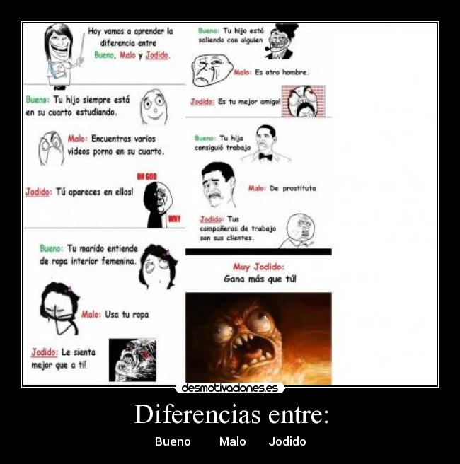 Diferencias entre: - Bueno Malo Jodido
