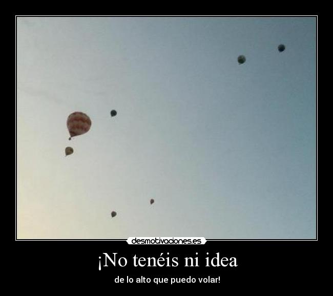 ¡No tenéis ni idea - de lo alto que puedo volar!