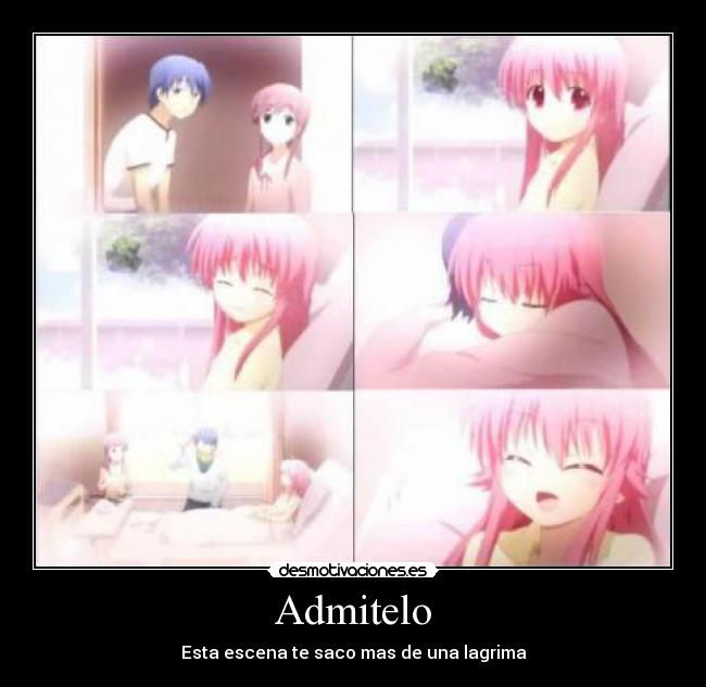 carteles anime angel beats yui hinata desmotivaciones