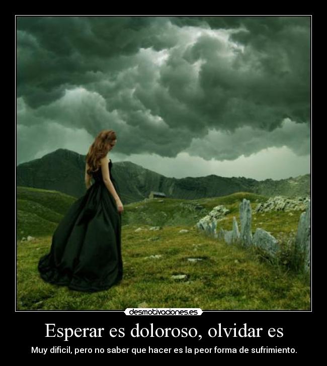 Esperar es doloroso, olvidar es - Muy dificil, pero no saber que hacer es la peor forma de sufrimiento.
