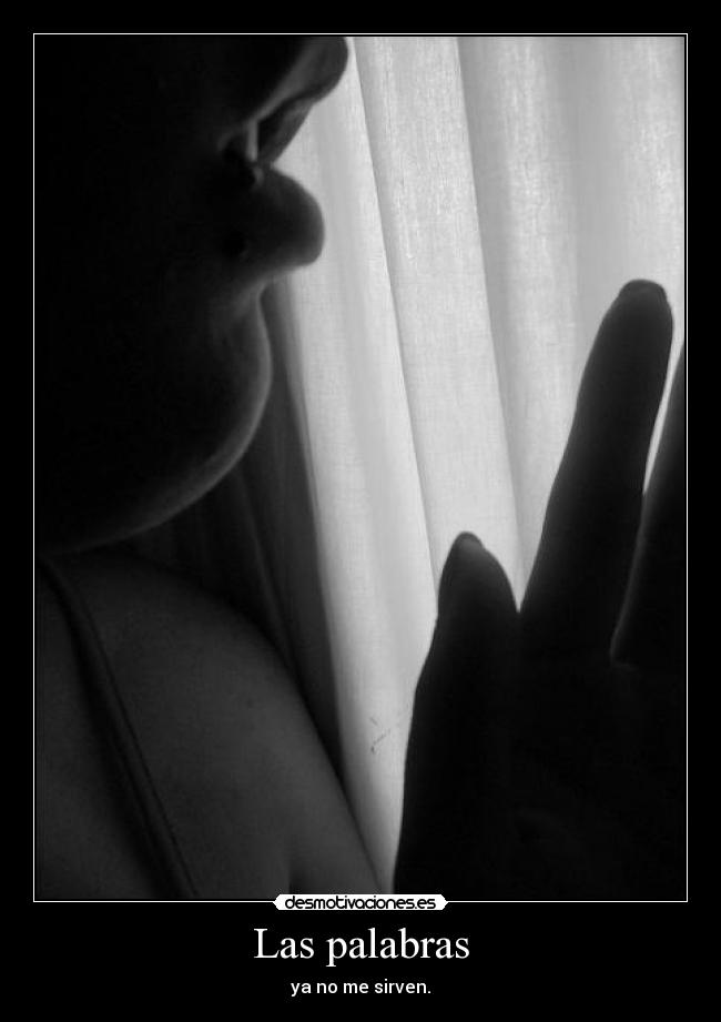 Las palabras - ya no me sirven.