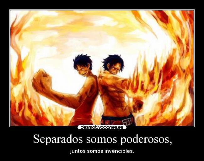 carteles one piece ace luffy anime manga desmotivaciones