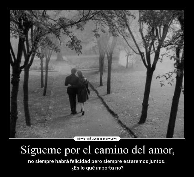 carteles amor sigueme por camino del amor desmotivaciones